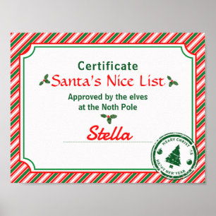 Póster Certificado de la Lista de los Buenos de Santa Cañ