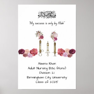 Póster Certificado de licenciatura de enfermería