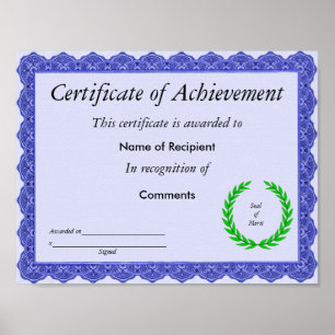 Póster Certificado de logro