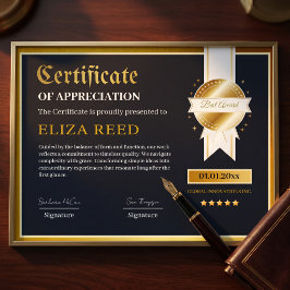 Póster Certificado de Logro y Reconocimiento Multipropósi