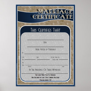 Póster Certificado de matrimonio