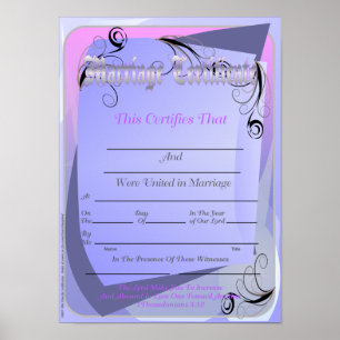 Póster Certificado de matrimonio
