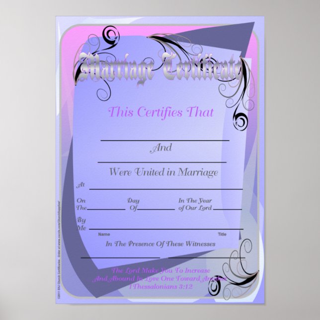 Póster Certificado de matrimonio (Frente)