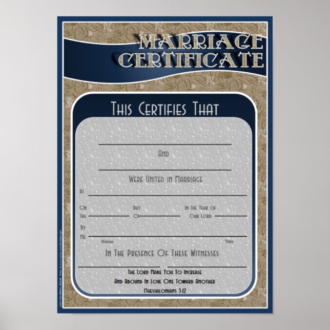 Póster Certificado de matrimonio (Frente)