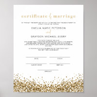 Certificado de Matrimonio de Oro Amarillo REGINA G