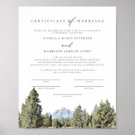 Póster Certificado de Matrimonio del Parque Nacional TETO
