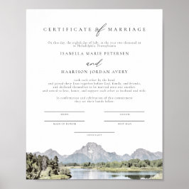 Póster Certificado de Matrimonio del Parque Nacional TETO