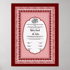 Póster Certificado de matrimonio islámico,
