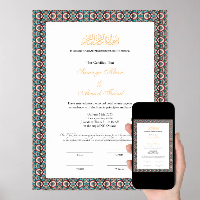 plantilla de certificado nikah