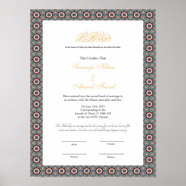 plantilla de certificado nikah