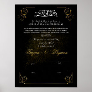 Póster Certificado de matrimonio musulmán Nikkah, Persona