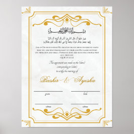 Póster Certificado de matrimonio Nikkah personalizado mod