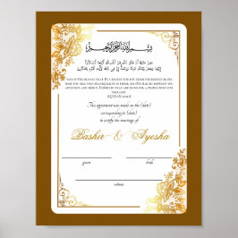 Póster Certificado de matrimonio Nikkah personalizado mod