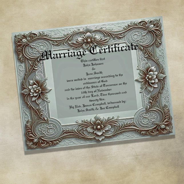 Póster Certificado de Matrimonio Vintage Azul (Subido por el creador)