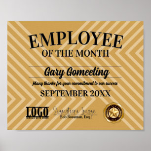 Póster Certificado de presentación de empleado del mes
