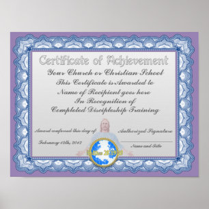 Póster Certificado de realización (Institución Cristiana)