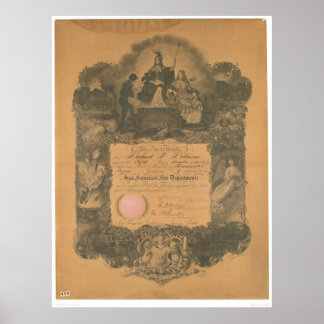 Póster Certificado del Departamento de Bomberos de San Fr