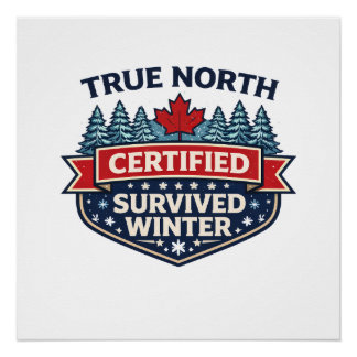 Póster Certificado del Verdadero Norte – Sobrevivi