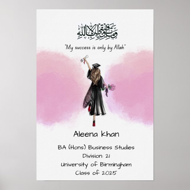 Póster Certificado islámico de graduación (Frente)