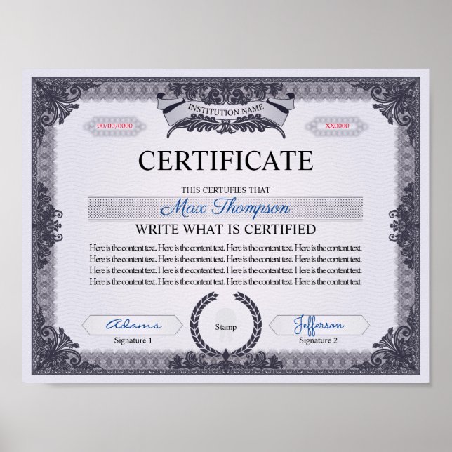 Póster Certificado multipropósito (Frente)