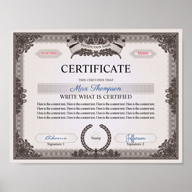 Póster Certificado multipropósito (Frente)