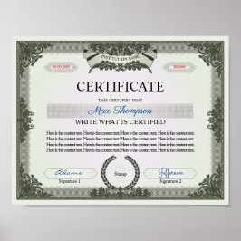 Póster Certificado multipropósito