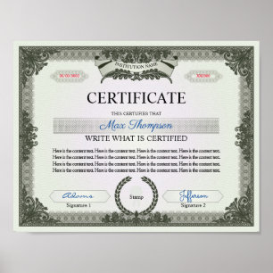 Póster Certificado multipropósito