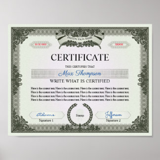 Póster Certificado multipropósito