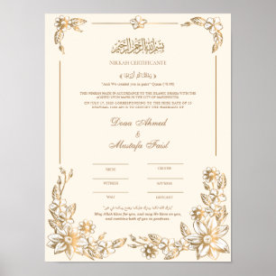 Póster Certificado Nikah