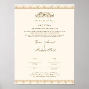 Póster Certificado Nikah en línea