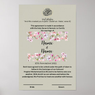Póster Certificado Nikkah