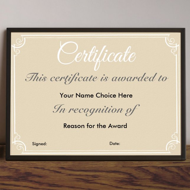 Póster Certificado o premio (Subido por el creador)