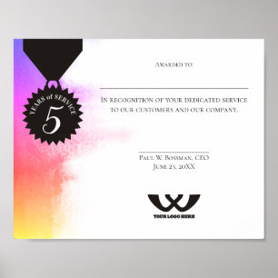 Póster Certificado universal de asignación de aniversario