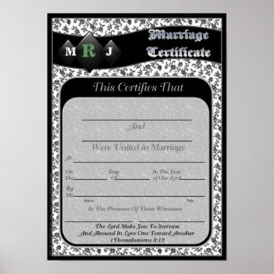 Póster Certificados de matrimonio
