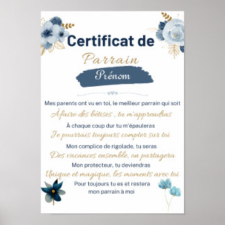 Póster certificat de Parrain