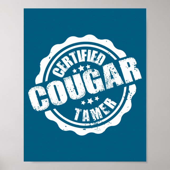 Póster Certified Cougar Tamer Funny Mens Cougar Tamer  (Frente)