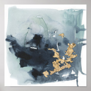 Póster Cerulean & Gold