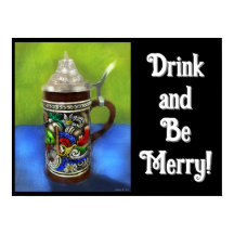 Cerveza alemana Stein con tapa de bisagra azul ver