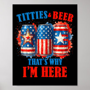 Póster Cerveza Americana 4 De Julio Beber Cerveza America
