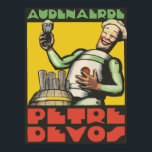 Póster Cerveza belga de estilo Art Deco<br><div class="desc">¿Necesita ayuda para crear otro tamaño? (en pulgadas o centímetros). Póngase en contacto con nosotros a través del botón de contacto situado encima de esta descripción. Arte vectorial propio, inspirado por una postal de arte deco anunciando (finales de los años 20). Una figura, que parece una muñeca de madera, está...</div>