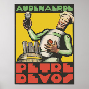 Póster Cerveza belga de estilo Art Deco