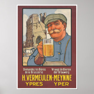 Póster Cerveza belga Vermeulen Brewery Ypres Flanders