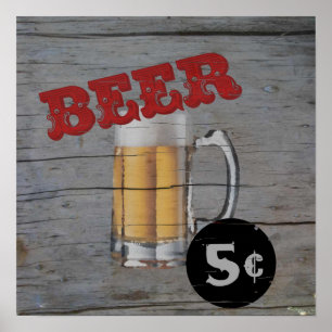 Póster cerveza de 5 centavos