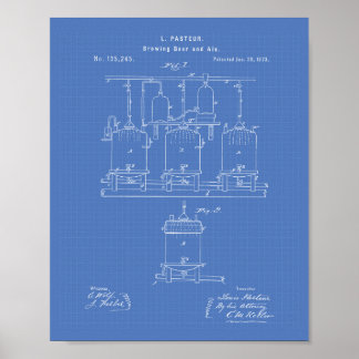 Póster Cerveza de elaboración y venta 1873 Patent Art - B