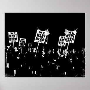 Póster Cerveza de prohibición de cosecha, queremos cervez