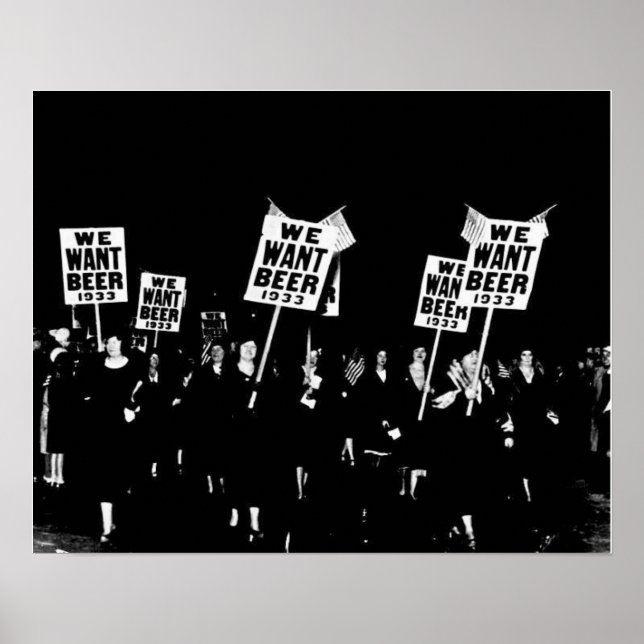 Póster Cerveza de prohibición de cosecha, queremos cervez (Frente)