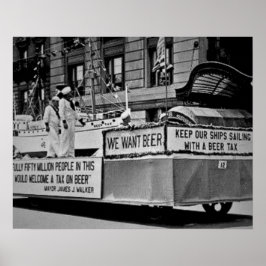 Póster Cerveza de prohibición de cosecha, queremos la pro