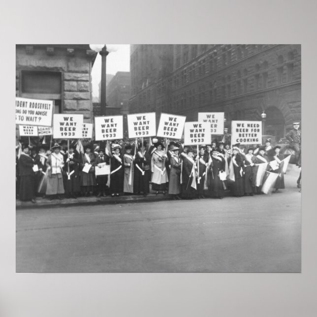 Póster Cerveza de prohibición de cosecha, queremos la pro (Frente)