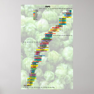 Póster Cerveza en números - Hops