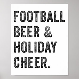 Póster Cerveza Footll y alegría navideña Día de Acción de